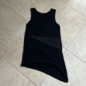 Asymmetrical Black Swimsuit Cover-Up